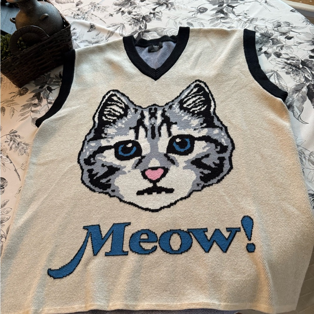 Oversized Sweater Vest in Pretty Kitty in size S/M